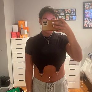 shein black crop tee